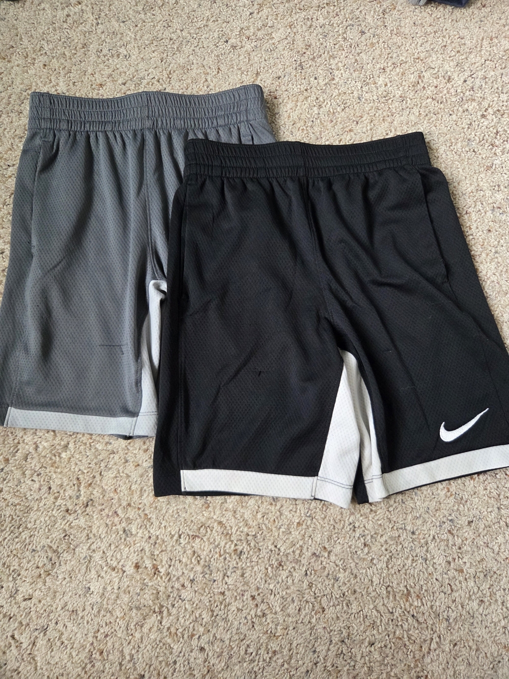 Nike Kids' Black & Gray Athletic Shorts - Breathable Mesh